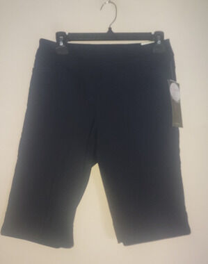 Slimsation Women's Golf Shorts sz 4 Bermuda 12" Sport Haley Pull On Navy